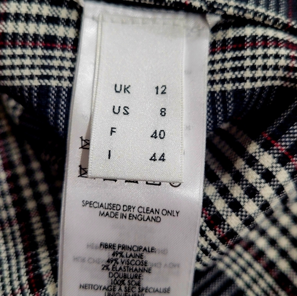 Victoria Beckham Black and White Check Midi Dress | Size 8 - Picture 6 of 7